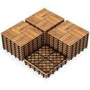 Acacia Wood Interlocking Deck Tiles 12x12 Inch - 27 Pack by DirectDeals