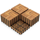 Acacia Wood Interlocking Deck Tiles 12x12 Inch - 27 Pack by LJGDeals