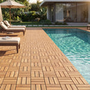 Acacia Wood Interlocking Deck Tiles 12x12 Inch - 27 Pack by LJGDeals