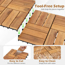 Acacia Wood Interlocking Deck Tiles 12x12 Inch - 27 Pack by DirectDeals