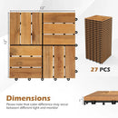 Acacia Wood Interlocking Deck Tiles 12x12 Inch - 27 Pack by DirectDeals