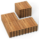 Acacia Wood Interlocking Deck Tiles 12x12 Inch - 27 Pack by DirectDeals