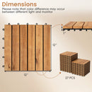 Acacia Wood Interlocking Deck Tiles 12x12 Inch - 27 Pack by DirectDeals