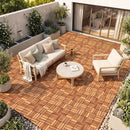 Acacia Wood Interlocking Deck Tiles 12x12 Inch - 27 Pack by LJGDeals