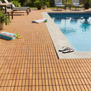 Acacia Wood Interlocking Deck Tiles 12x12 Inch - 27 Pack by DirectDeals