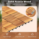 Acacia Wood Interlocking Deck Tiles 12x12 Inch - 27 Pack by DirectDeals