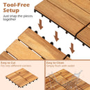 Acacia Wood Interlocking Deck Tiles 12x12 Inch - 27 Pack by DirectDeals