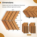 Acacia Wood Interlocking Deck Tiles 12x12 Inch - 30 Pack by DirectDeals