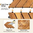 Acacia Wood Interlocking Deck Tiles 12x12 Inch - 30 Pack by DirectDeals