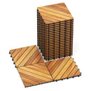 Acacia Wood Interlocking Deck Tiles 12x12 Inch - 48 Pack by DirectDeals