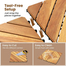 Acacia Wood Interlocking Deck Tiles 12x12 Inch - 48 Pack by DirectDeals