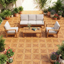 Acacia Wood Interlocking Deck Tiles 12x12 Inch - 48 Pack by LJGDeals