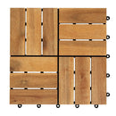 Acacia Wood Interlocking Deck Tiles 12x12 Inch - 54 Pack by DirectDeals