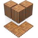 Acacia Wood Interlocking Deck Tiles 12x12 Inch - 54 Pack by DirectDeals