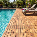 Acacia Wood Interlocking Deck Tiles 12x12 Inch - 54 Pack by LJGDeals