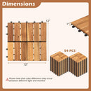 Acacia Wood Interlocking Deck Tiles 12x12 Inch - 54 Pack by LJGDeals