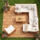 Acacia Wood Interlocking Deck Tiles 12" x 12" - Natural by LJGDeals