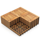 Acacia Wood Interlocking Deck Tiles 12" x 12" - Natural by LJGDeals