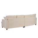 3 Seat Streamlined Sofa with Removable Back and Seat Cushions and 2 pillows, for Living Room, Office, Apartment