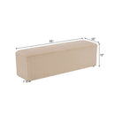 Long Plush Ottoman, Simple Footstool And Seat For Home Use - Almond by HouseOfZazla