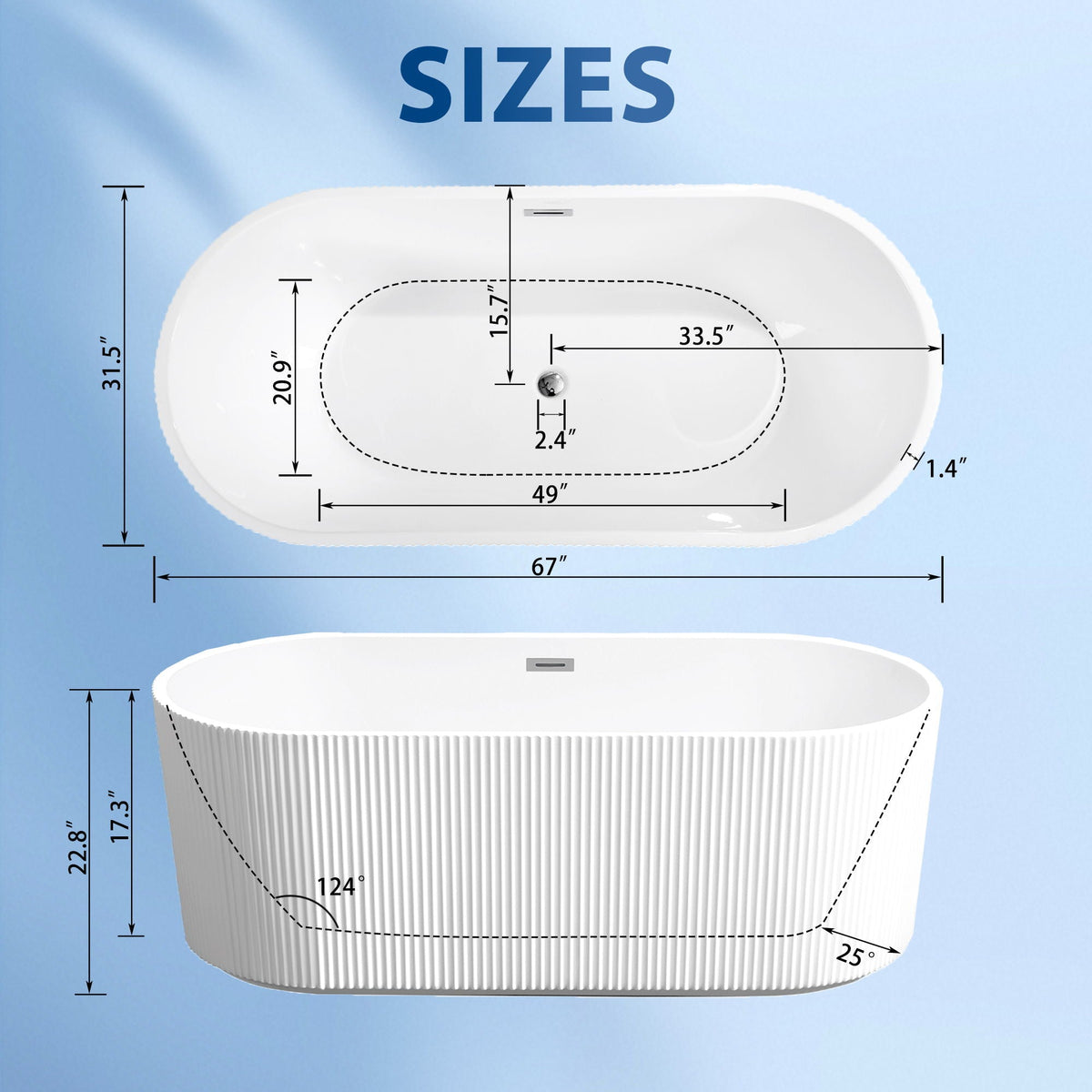Linear Freestanding Soaker Tub, photo 6 of 28