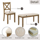 Oak Finish 6-Piece Dining Table Set