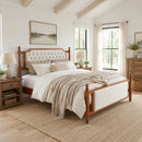 King Size Upholstered Platform Bed with Button Tufted Headboard by HouseOfZazla
