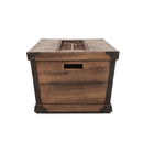 Outdoor Patio Rectangle Gas Burning Fire Pit - Wood Pattern by HouseOfZazla