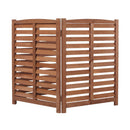 3 Panel Outdoor Wooden Air Conditioner Fence