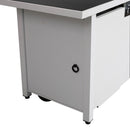 Outdoor Fire Pit Table With Lid - White / Black by HouseOfZazla