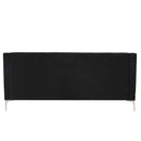 78" Modern Sofa Dutch Plush Upholstered Sofa with Metal Legs, Button Tufted Back Black
