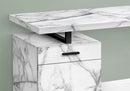 Computer Desk with Marble Look Laminate and Storage Drawers - White by HouseOfZazla