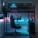 Loft Bed With LED Desk And 4 Storage Shelves by Unique Piece Furniture