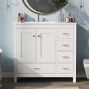 Bathroom Vanity With Ceramic Sink Combo, Abundant Storage Cabinet 2 Soft Close Doors And 5 Drawers by HouseOfZazla