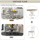 Dining Set With Extendable Round Table And 4 Upholstered Chairs by HouseOfZazla