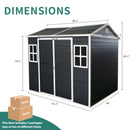 8x4ft Outdoor Resin Garden Shed with Floor and 2 Windows by HouseOfZazla