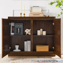 Sideboard, Buffet Cabinet With 2 Outlet Holes, Storage Cabinet For Entryway, Hallway, Living Room, Kitchen, Dining Room, Bedroom - Walnut by HouseOfZazla