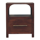 Solid Wood Arched Edge 1 Drawer Bedside