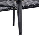 6-Piece Outdoor Sectional Sofa Set with Round Nesting Coffee Tables and Seating Sofa with Cushions for Patio, Porch and Garden (Beige)