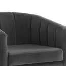 Tufted Barrel Accent Chair Upholstered Lounge Chair - Gray by HouseOfZazla