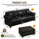 Upholstered Sofa With Nailhead Trim, Rolled Armrests With Ottoman by HouseOfZazla