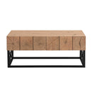 43.31" Luxury Coffee Table with Two Drawers, Industrial Coffee Table for Living Room, Bedroom & Office