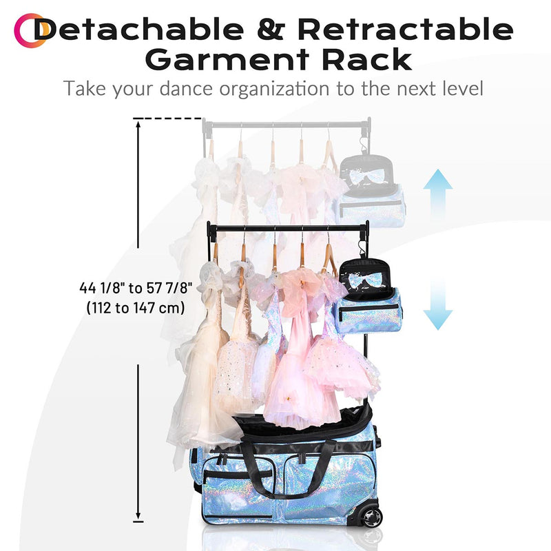 Byootique Dance Competition Rolling Bag with Rack Sports Duffle Bag