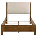Adderley Queen Wood Panel Bed Cream and Warm Brown