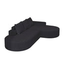 Modern Curved Sofa, L-Shaped Modular Sectional Set With 3 Pillows by HouseOfZazla
