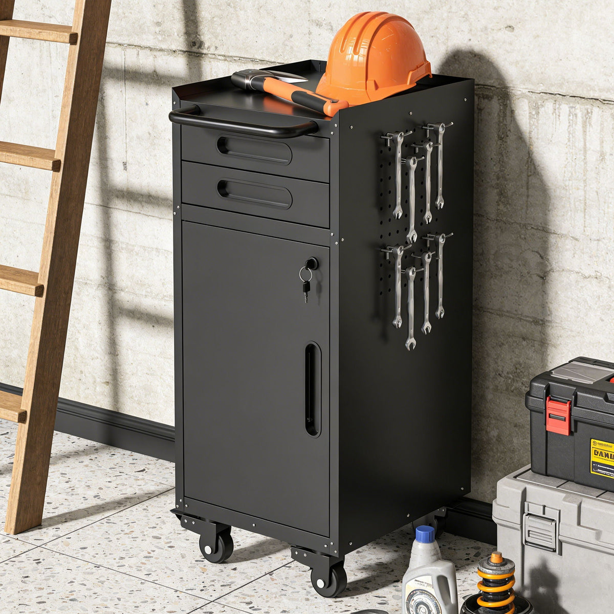 Rolling Tool Cabinet Heavy Duty Garage Storage With Lockable Doors, photo 5 of 16