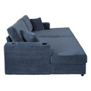 Oversized Loveseat Chaise With 2 USB Ports, 2 Cup Holders And 2 Throw Pillows by HouseOfZazla