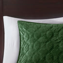 3 Piece Velvet Quilt Set Green Full/Queen