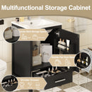 Bathroom Vanity With Ceramic Sink, Soft Close Drawers, Door Organizer, Divider Drawer, Adjustable Foot Pads by Unique Piece Furniture