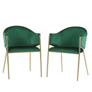 Modern Upholstered Dining Chair With Plush Velvet and Metal Frame